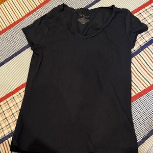 Ann Taylor Navy V-Neck Short Sleeve Tee